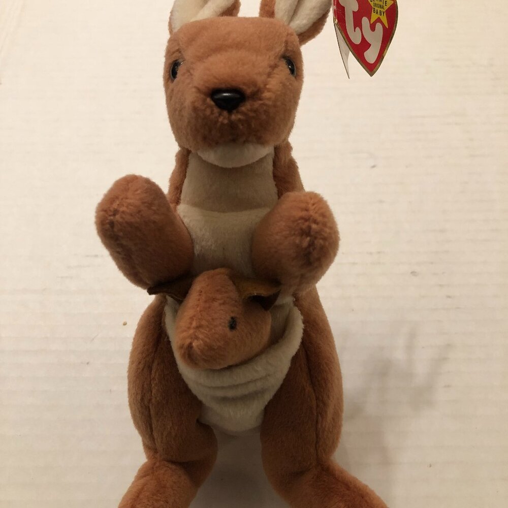 Ty new beanie baby Pouch the Kangaroo 1996 rare with errors #4161